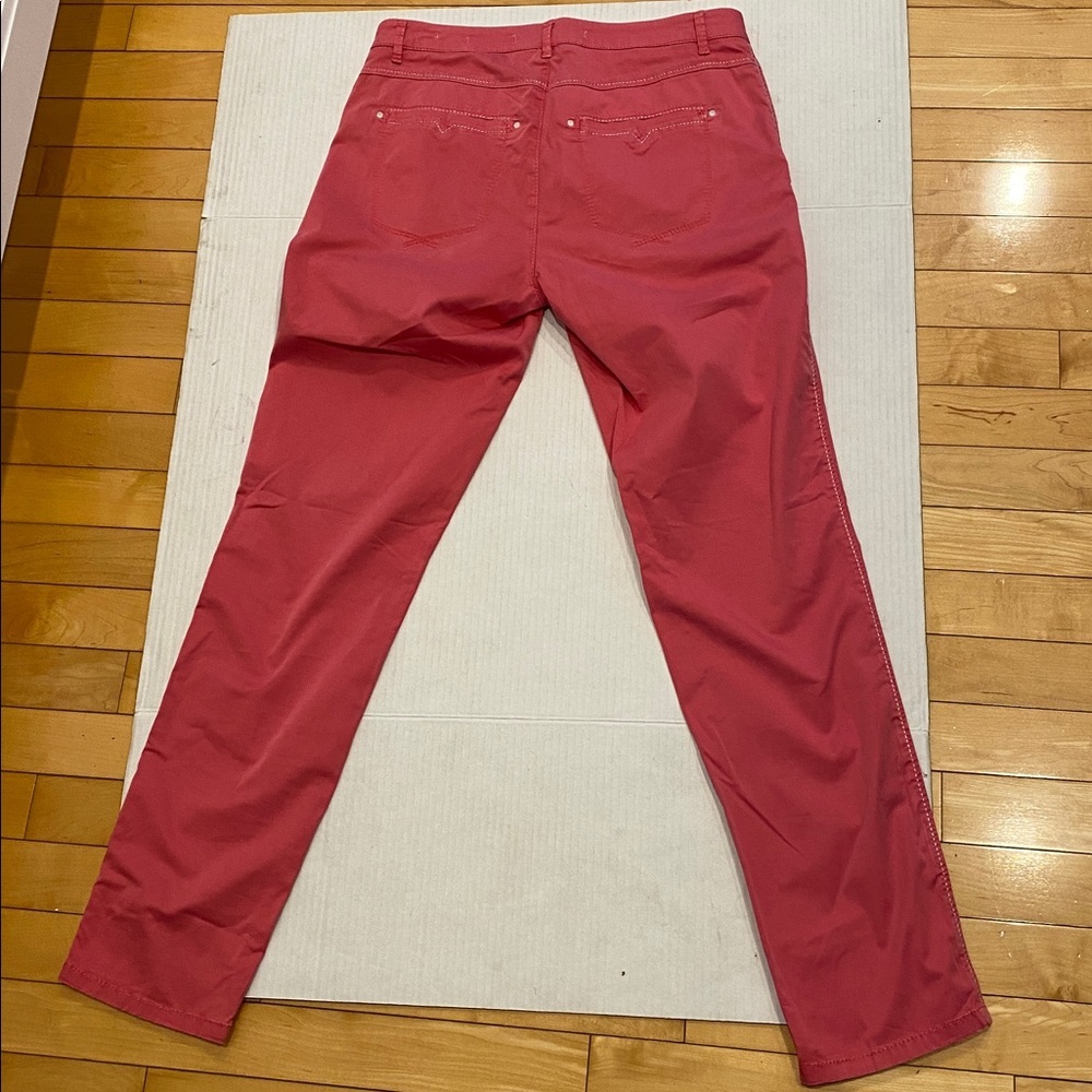 ROSNER from the heart May bright coral pink  cotton mix Chino Pants Size 4 - Picture 13 of 14